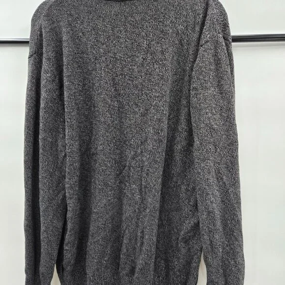 Calvin Klein Dark Gray Mock Neck Long Sleeve Cotton Knit Sweater Pullover - Picture 2 of 6
